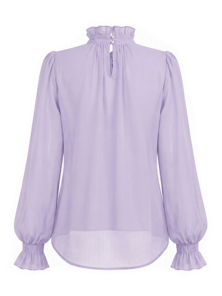[Prévente] 2PCS Ensemble Blouse à Col Lavallière et Robe à Petites Fleurs Années 1950 - 7