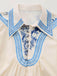 2PCS Ensemble Haut à Manches Longues et Short à Imprimé Floral Porcelaine Années 1950 - 3