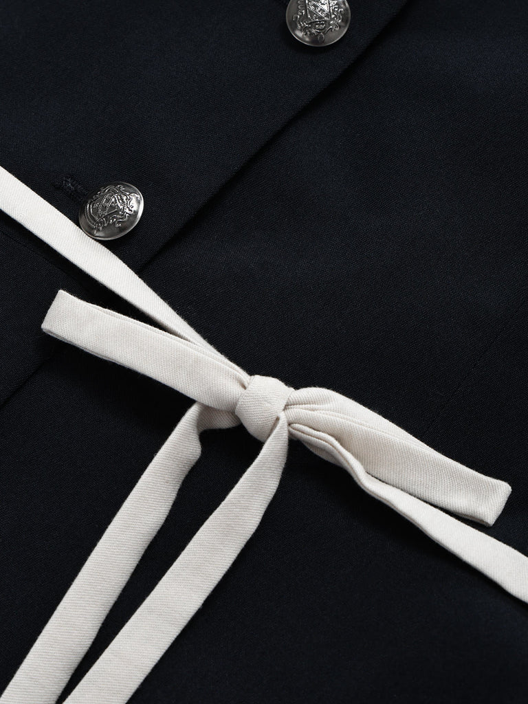 [Prévente] 2PCS Ensemble Veste à Revers avec Ceinture et Jupe Sirène à Ourlet en Tulle Années 1960 - 8