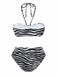 Ensemble de bikini bandeau zèbre et accents d'étoiles de mer années 1960
