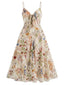 [Grande Taille] Robe nuisette bohème multicolore à fleurs col V années 1930