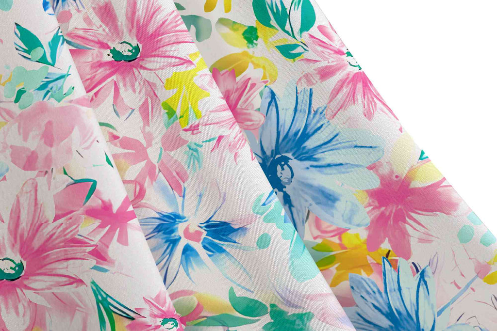 Robe trapèze multicolore à fleurs all-over années 1950