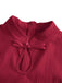 Robe À Ligne A Rouge Manches Courtes Col Montant Années 50