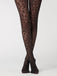 Collants noire à imprimé léopard