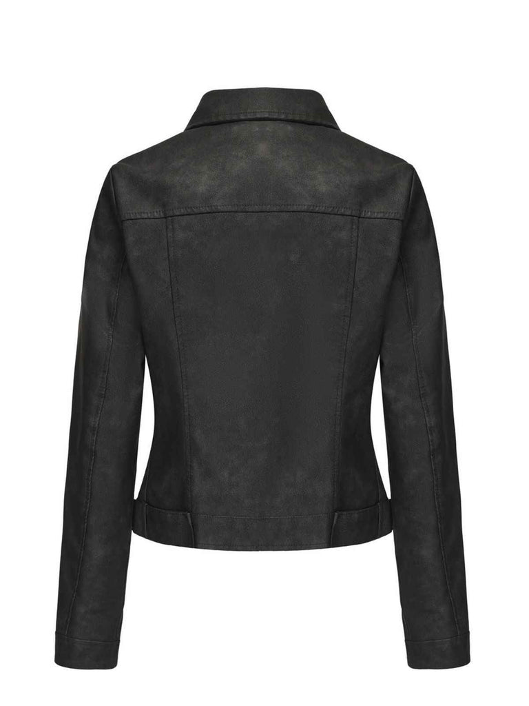 Veste de moto en cuir à fermeture éclair multiple années 1960