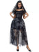 Robe noire en tulle mariée fantôme Halloween années 1970