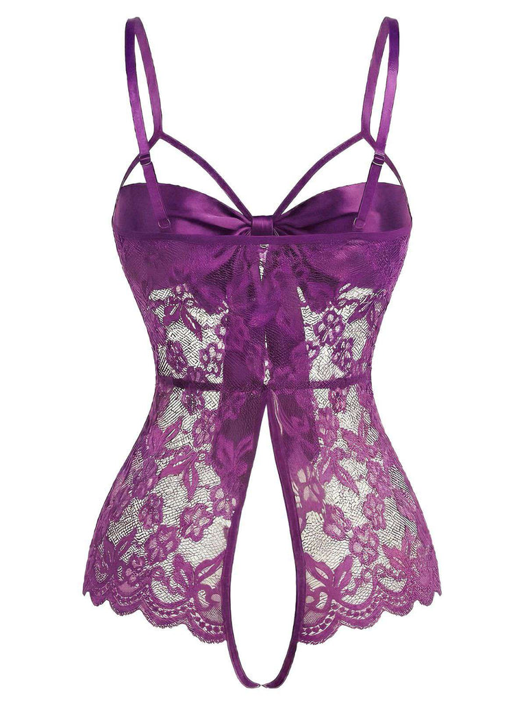 [Prévente] Lingerie en dentelle et satin avec nœud années 1970