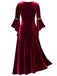 Robe Renaissance médiévale en velours à bordure dorée des années 1930