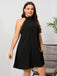 [Grande taille] Robe noire unie dos nu à nœud des années 1950