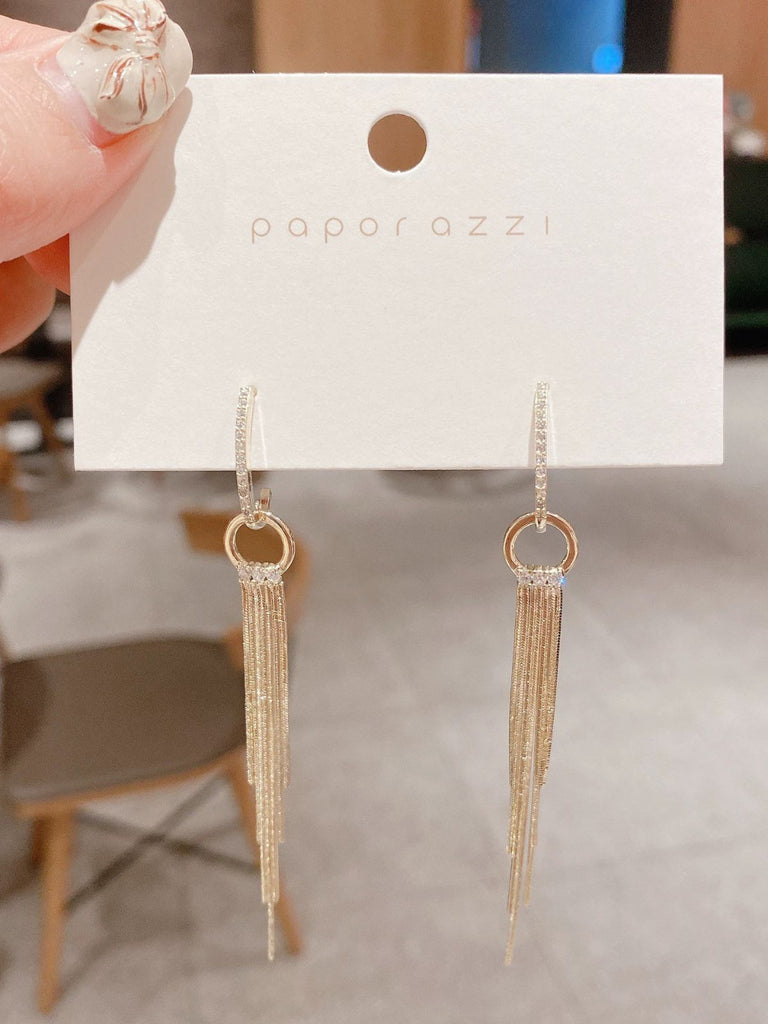 Boucles d'oreilles à pampilles en perles dorées vintage