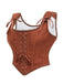 Corset à lacets en daim avec nœud années 1980