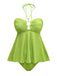 Maillot de bain dos nu à lacets et chaîne coquillages des années 1940