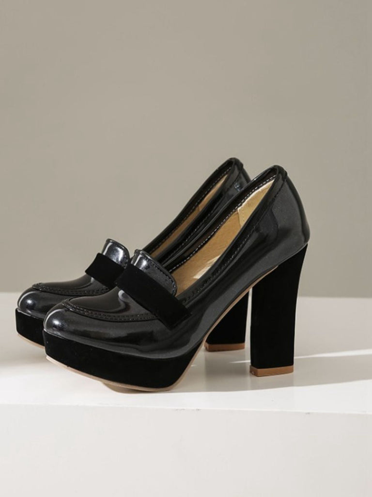 Chaussures à talons hauts à bout rond et colorblock