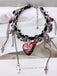 Collier ras-du-cou gothique en cuir avec croix et pompon