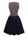 Robe corset marron style pirate et col carré années 1960