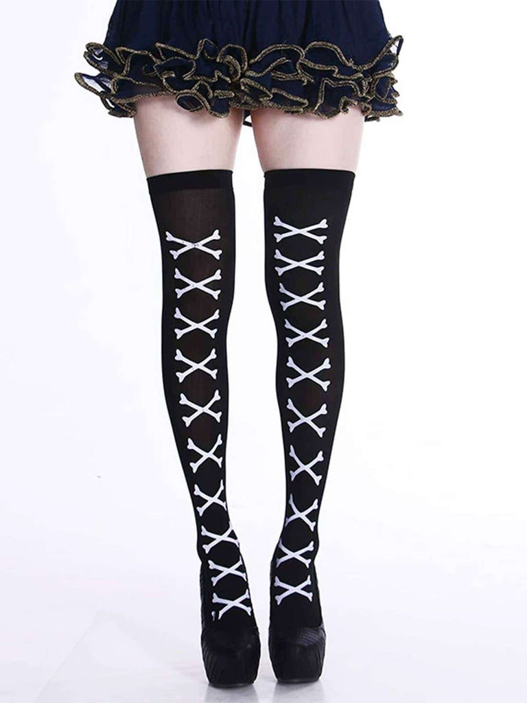 Bas gothiques avec motif sanglant Halloween