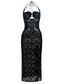 2PCS Ensemble de nuit transparent en dentelle noire des années 1940