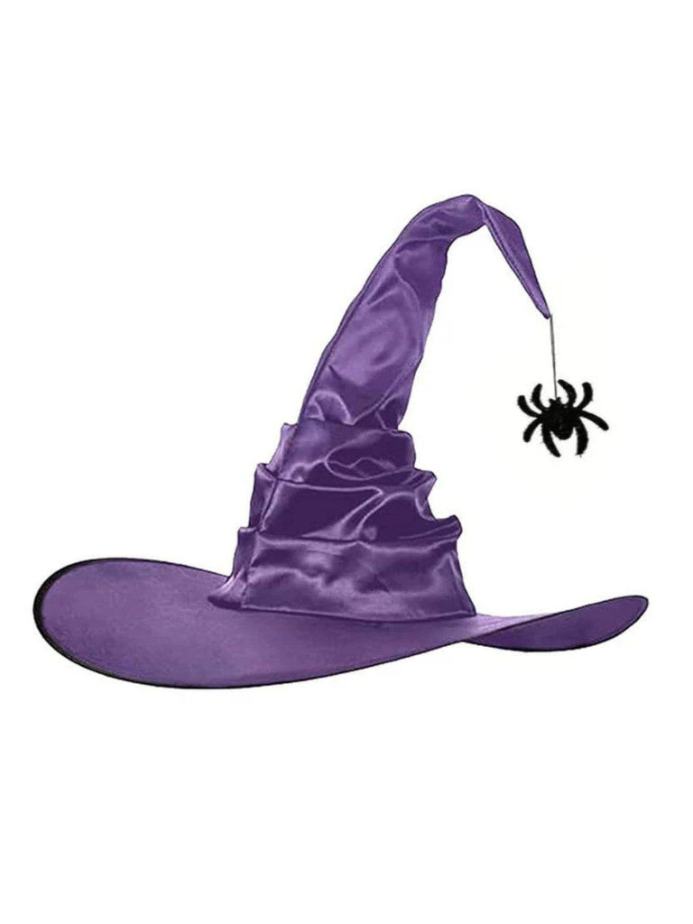 Chapeau de sorcière en satin araignée d'Halloween