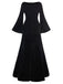 Robe en velours à manches cloches style Wednesday Addams des années 1930