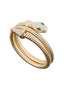 Bracelet jonc vintage en alliage avec strass et serpent