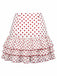 Mini-jupe rouge à pois rose 3D ourlet à volants des années 60