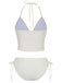 Ensemble Bikini Taille Haute Fleurs Brodées Artisanal Années 50