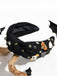 Bandeau noué en strass avec citrouille et fantôme du diable