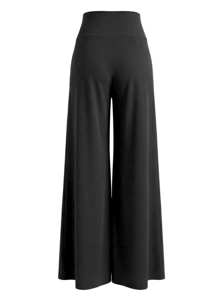 Pantalon à jambes larges taille haute et croisé années 1950
