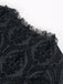 Robe noire gothique victorienne à manches cloche dentelle années 1950