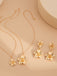 Ensemble collier et boucles d'oreilles à double clavicule florale