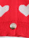 Cardigan en maille à imprimé cœur style Saint-Valentin années 1950