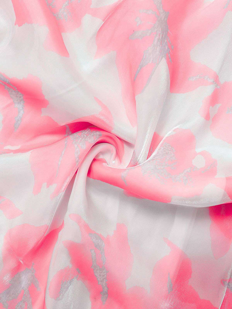Robe organza fleur avec nœud à bretelles spaghetti années 1930
