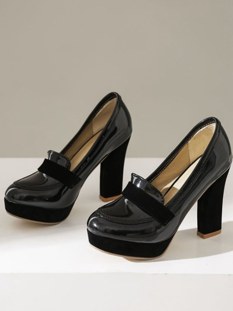 Chaussures à talons hauts à bout rond et colorblock