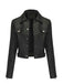 Veste de moto en cuir à fermeture éclair multiple années 1960