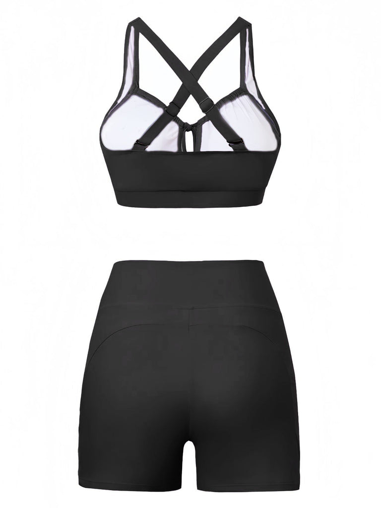Ensemble Bikini Froncé Uni Années 1950 4