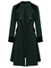 Manteau à Boutons Uni Vert Foncé Années 1950 6