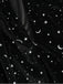 [Grande taille] Robe noire en velours col en V motif étoiles des années 1960
