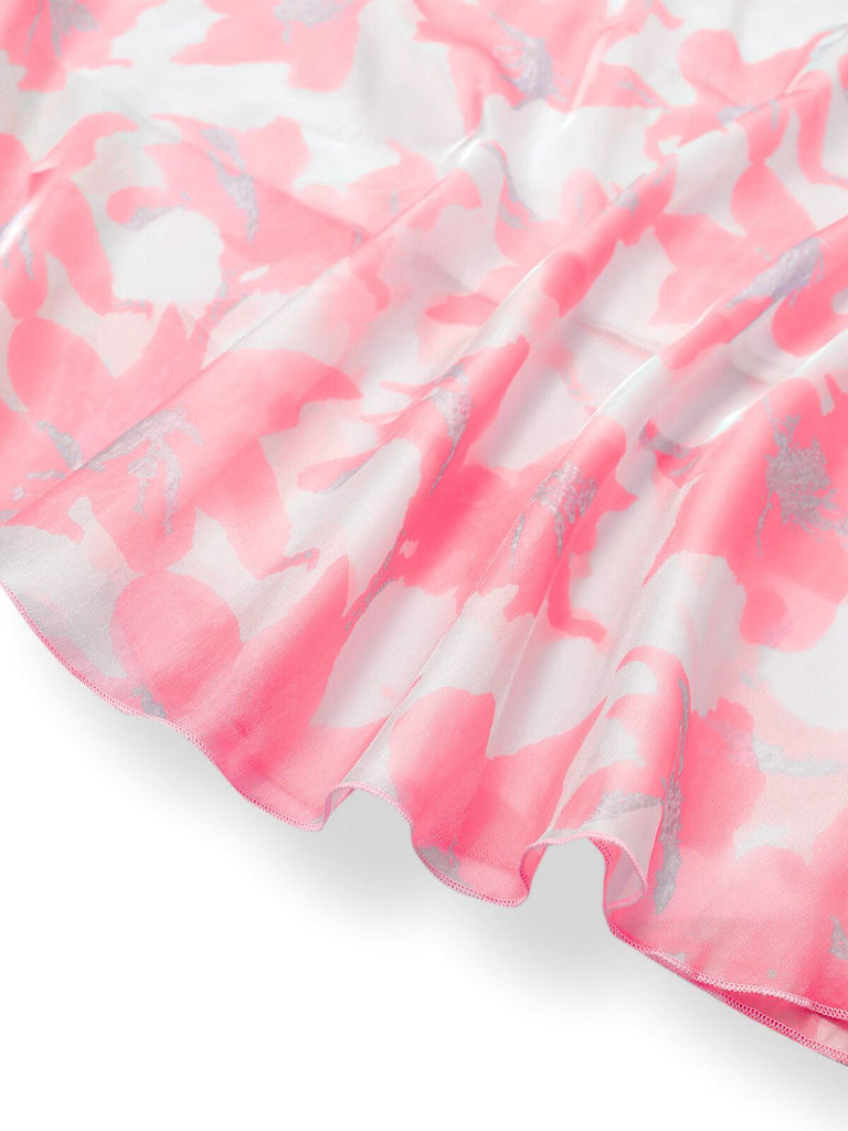 Robe organza fleur avec nœud à bretelles spaghetti années 1930