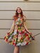 Robe Vintage Années 50 Florale A Bouton Manches Courtes 8