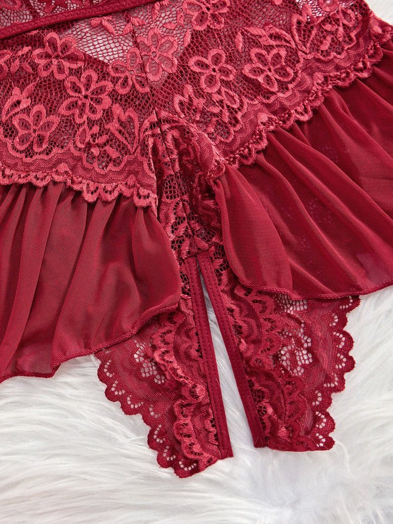 Lingerie dos nu dentelle jupe imprimée léopard années 1980