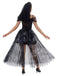 Robe noire en tulle mariée fantôme Halloween années 1970