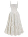 Robe à pois et empiècements en dentelle années 1950
