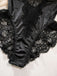 Nuisette noire en satin dentelle armatures bas assortis années 1980