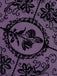 Robe néo-chinoise violette floquée de roses années 1930