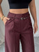 Pantalon large taille haute bordeaux des années 1960