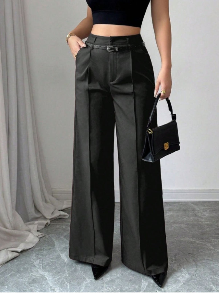 Pantalon large taille haute bordeaux des années 1960