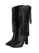 Bottines disco métallisées à franges et bout pointu
