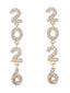 Boucles d'oreilles pendantes strass 2026 colorées pour le Nouvel An