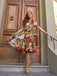 Robe Vintage Années 50 Florale A Bouton Manches Courtes 9