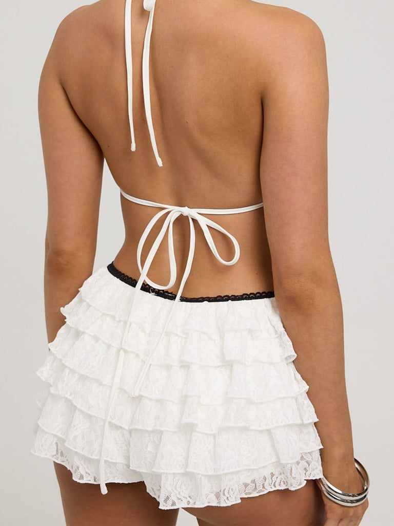 Mini-shorts en dentelle unie années 1950